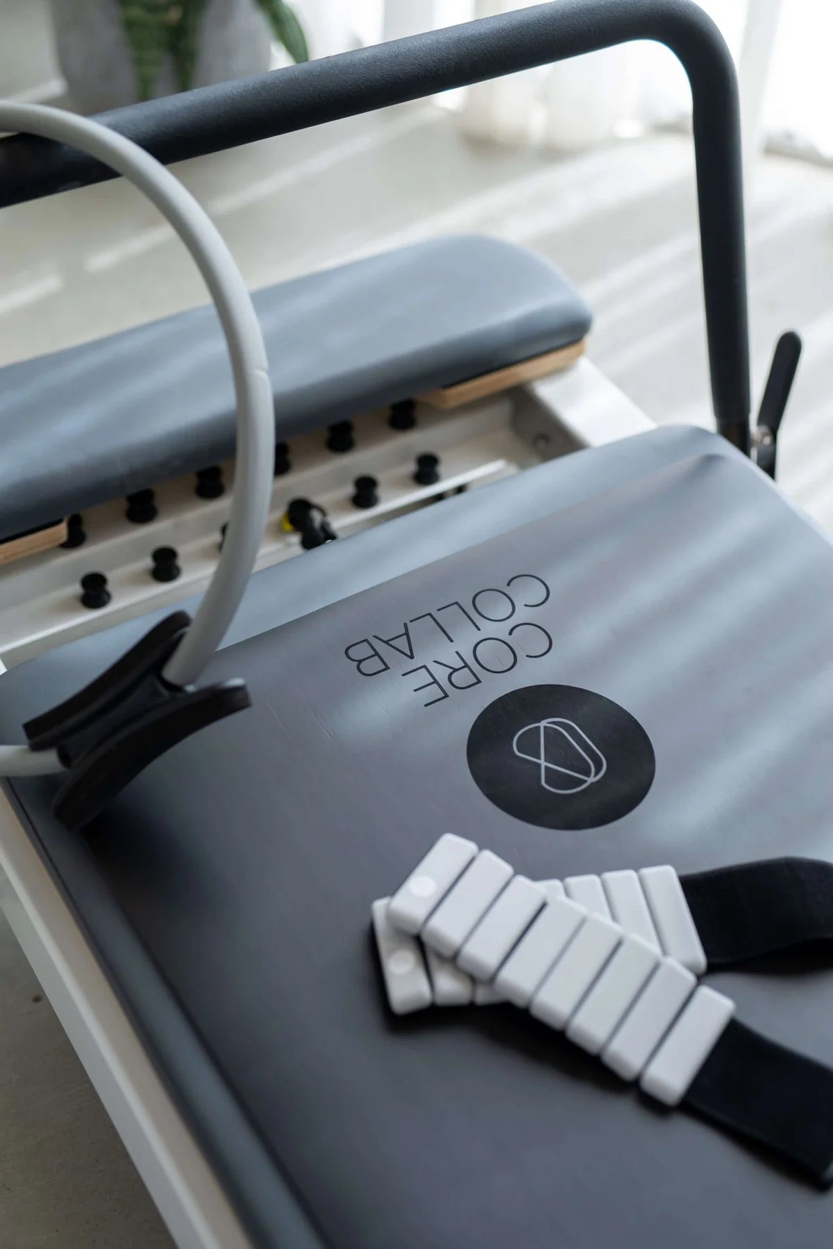 Core Collab Queen Folding Pilates Reformer springs and footbar