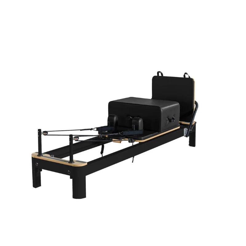 Core Collab Queen Studio Pilates Reformer Black Frame and Black Upholstery